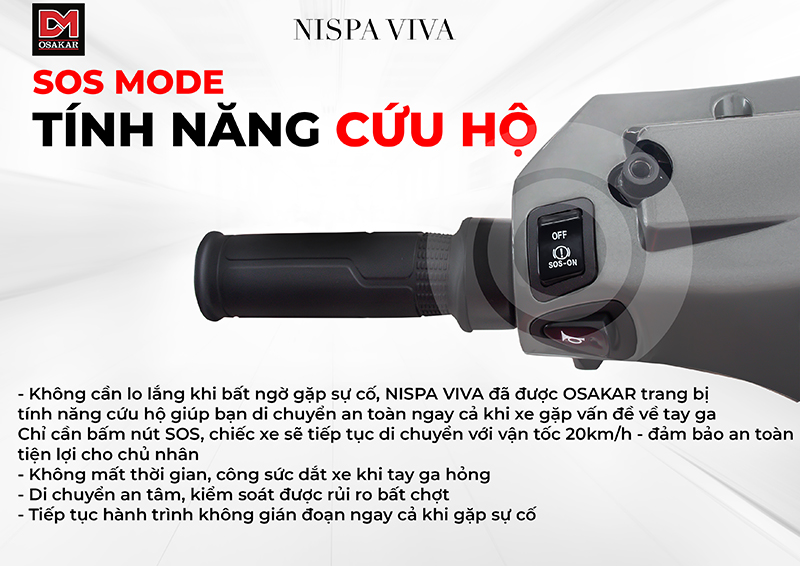 Nút cứu hộ giúp bạn di chuyển an toàn ngay cả khi xe gặp vấn đề về tay ga