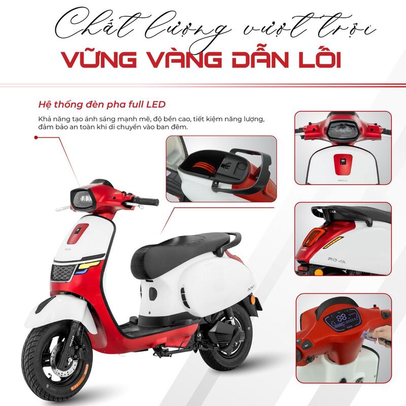 Osakar Rova trang bị hệ thống đèn LED mạnh mẽ, giúp chiếu sáng rõ ràng và tiết kiệm năng lượng trong mọi điều kiện ánh sáng