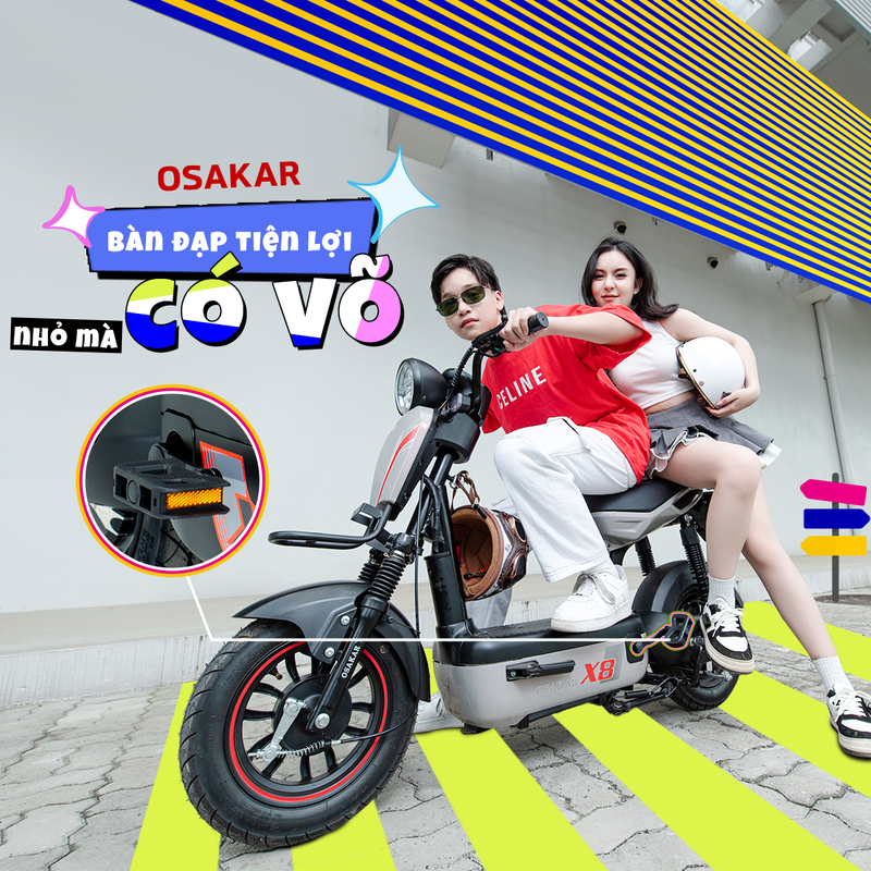 OSAKAR X8 - mẫu xe máy điện đẹp với thiết kế mạnh mẽ, tối giản, nhỏ gọn, mang đến trải nghiệm lái mượt mà