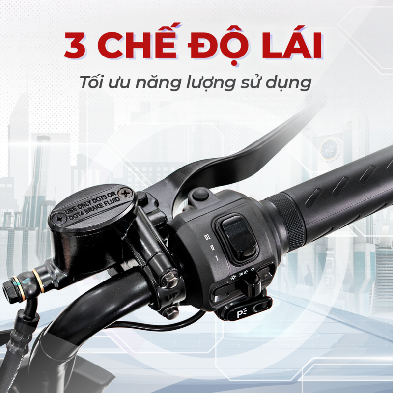 OSAKAR Xmen New có 3 chế độ lái Eco, Normal, Sport giúp người dùng dễ dàng chuyển đổi khi cần
