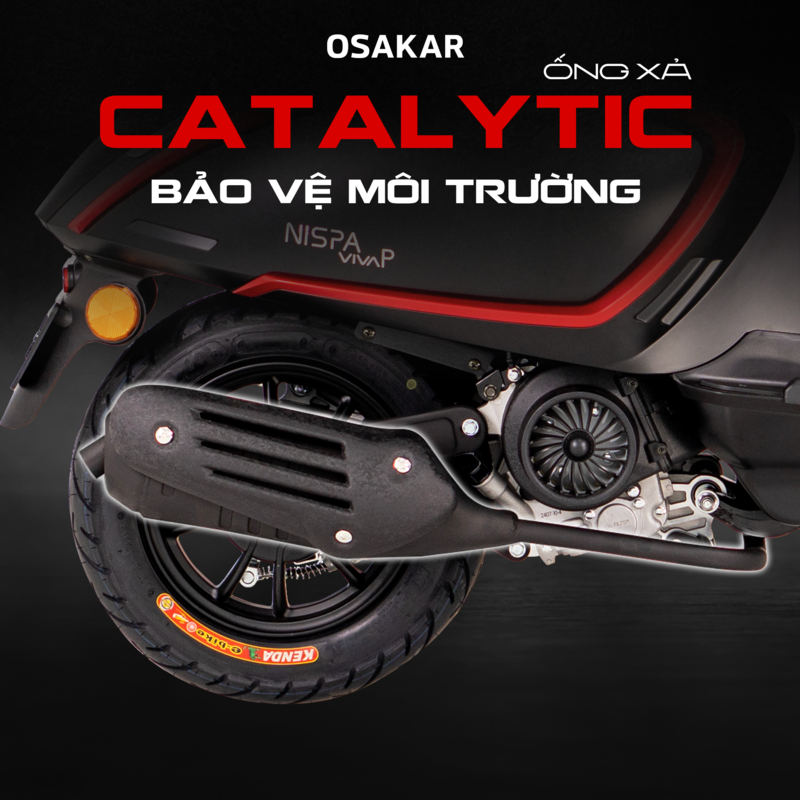Ngoài ra, OSAKAR Viva P còn sở hữu ống xả Catalytic hỗ trợ giảm thiểu lượng khí thải độc hại từ phương tiện ra môi trường