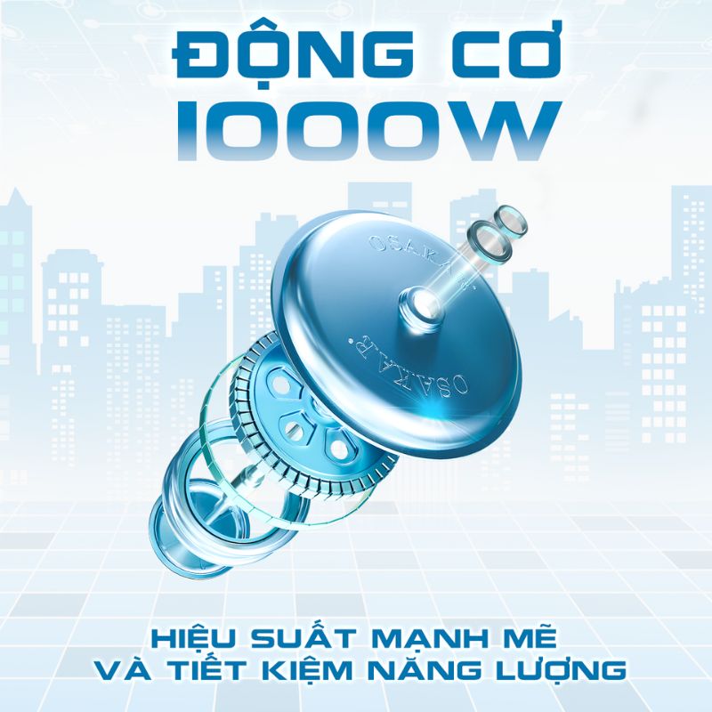 Động cơ công suất 1000W mạnh mẽ