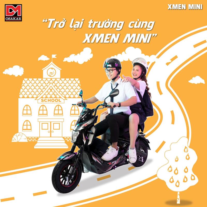 Xe máy điện Osakar Xmen sở hữu kiểu dáng mạnh mẽ, đậm chất thể thao, phù hợp với học sinh nam và các bạn trẻ năng động