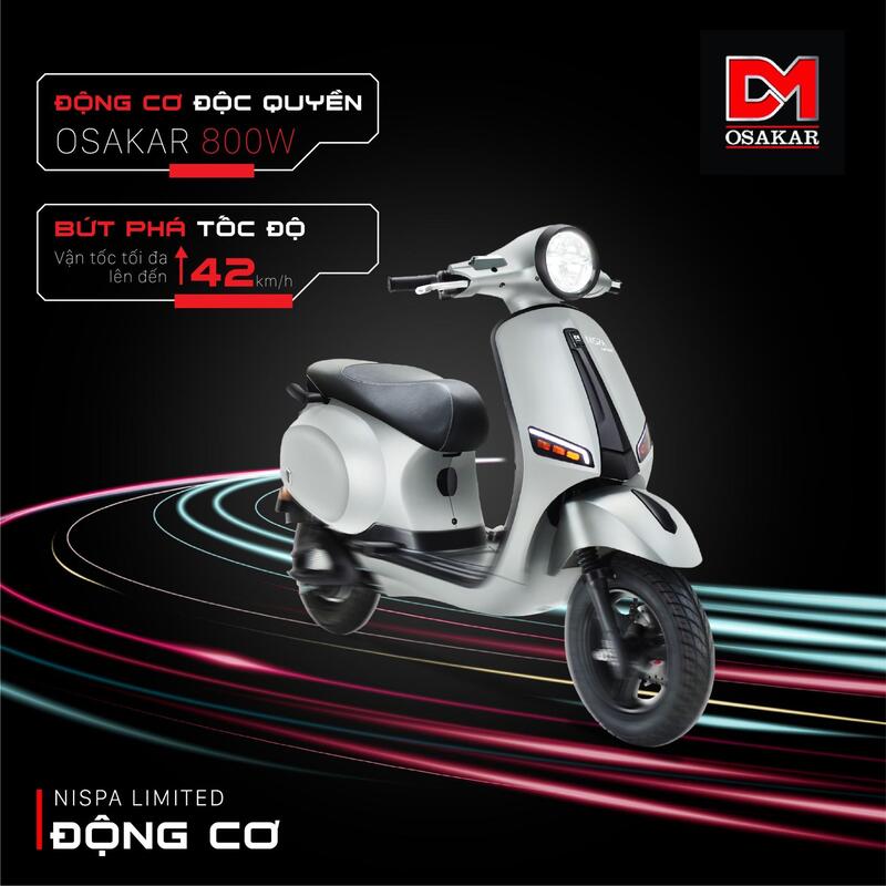 OSAKAR Nispa Limited  trang bị động cơ mạnh mẽ đem tới trải nghiệm lái linh hoạt và bứt phá trên mọi hành trình