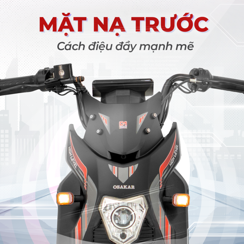 OSAKAR Xmen New nổi bật với thiết kế mạnh mẽ, khung xe chắc chắn và gầm cao, sẵn sàng chinh phục mọi địa hình