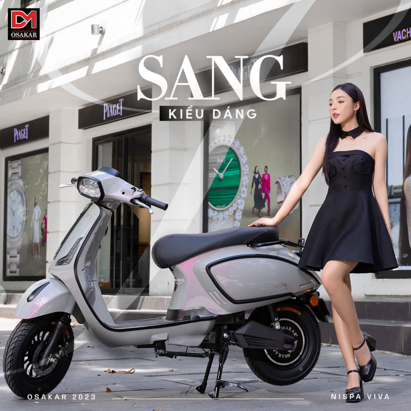 Xe máy điện Nispa Viva do thương hiệu OSAKAR sản xuất có thiết kế đậm nét cổ điển nhưng không kém phần hiện đại, đẳng cấp