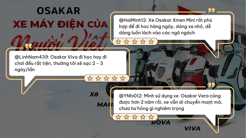 Xe máy điện OSAKAR nhận được nhiều sự yêu thích từ người dùng