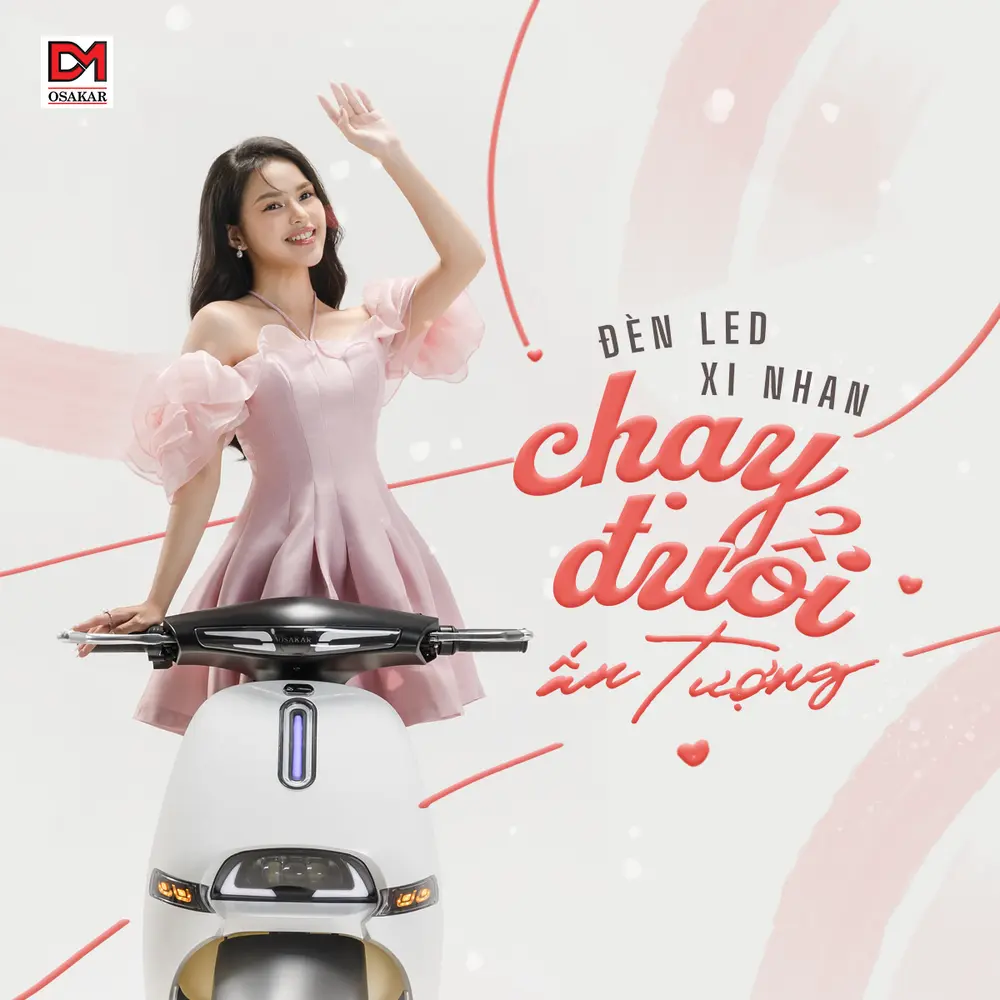 OSAKAR Gogo Fiona là mẫu xe máy điện hiện đại, nổi bật với đèn LED xi nhan chạy đuổi ấn tượng