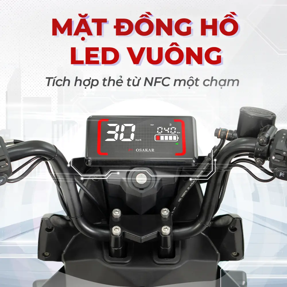 Đồng hồ màn hình LED là tính năng quan trọng của xe điện Xmen cung cấp chính xác thông số hiện tại của phương tiện