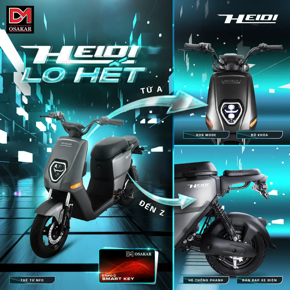 Mẫu xe được trang bị thẻ từ NFC, tính năng SOS Mode, bàn đạp trợ lực và nhiều tính năng tiện lợi cho người lớn khi sử dụng